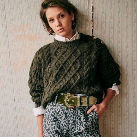 Sezane Sweaters - Sezane Gael Jumper in Khaki size S NWT